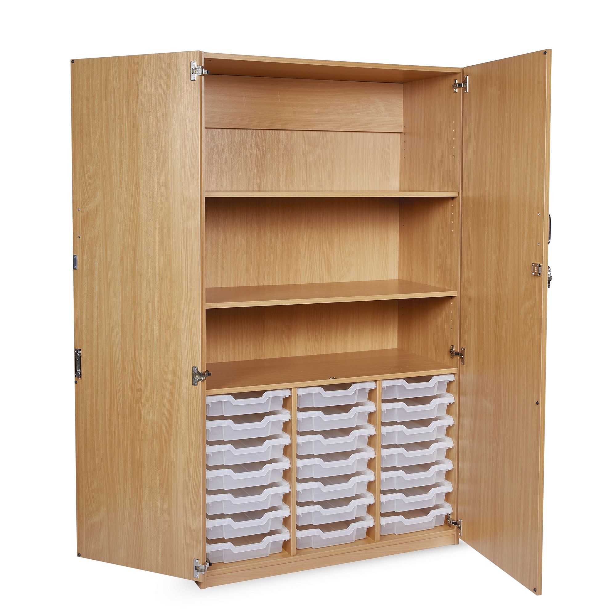 21 Tray Unit with Full Lockable Doors - Clear